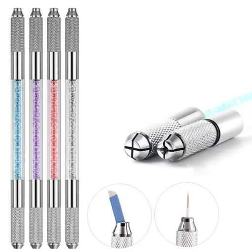 Manual Double Crystal Acrylic Tattoo Pen